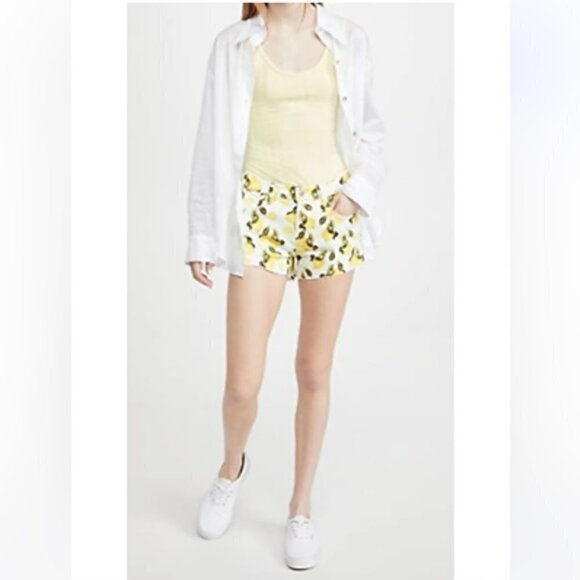 L'AGENCE Audrey Mid-Rise Lemon Shorts - Picture 8 of 16